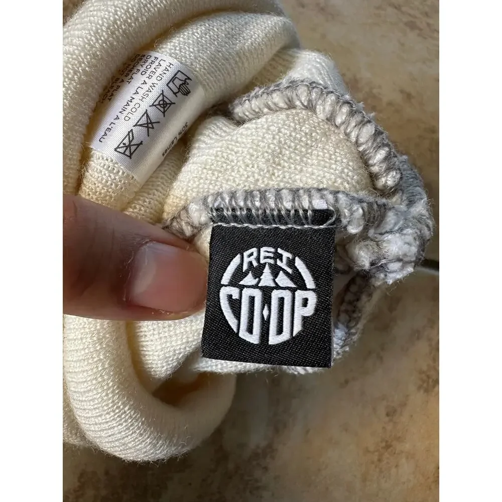 Rei Co-Op Cream Gray Stripe Beanie Unisex One‎ Size Hat Cap